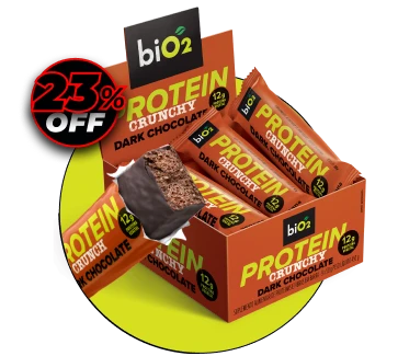 biO2 Barra de Proteína Crunchy Dark Chocolate