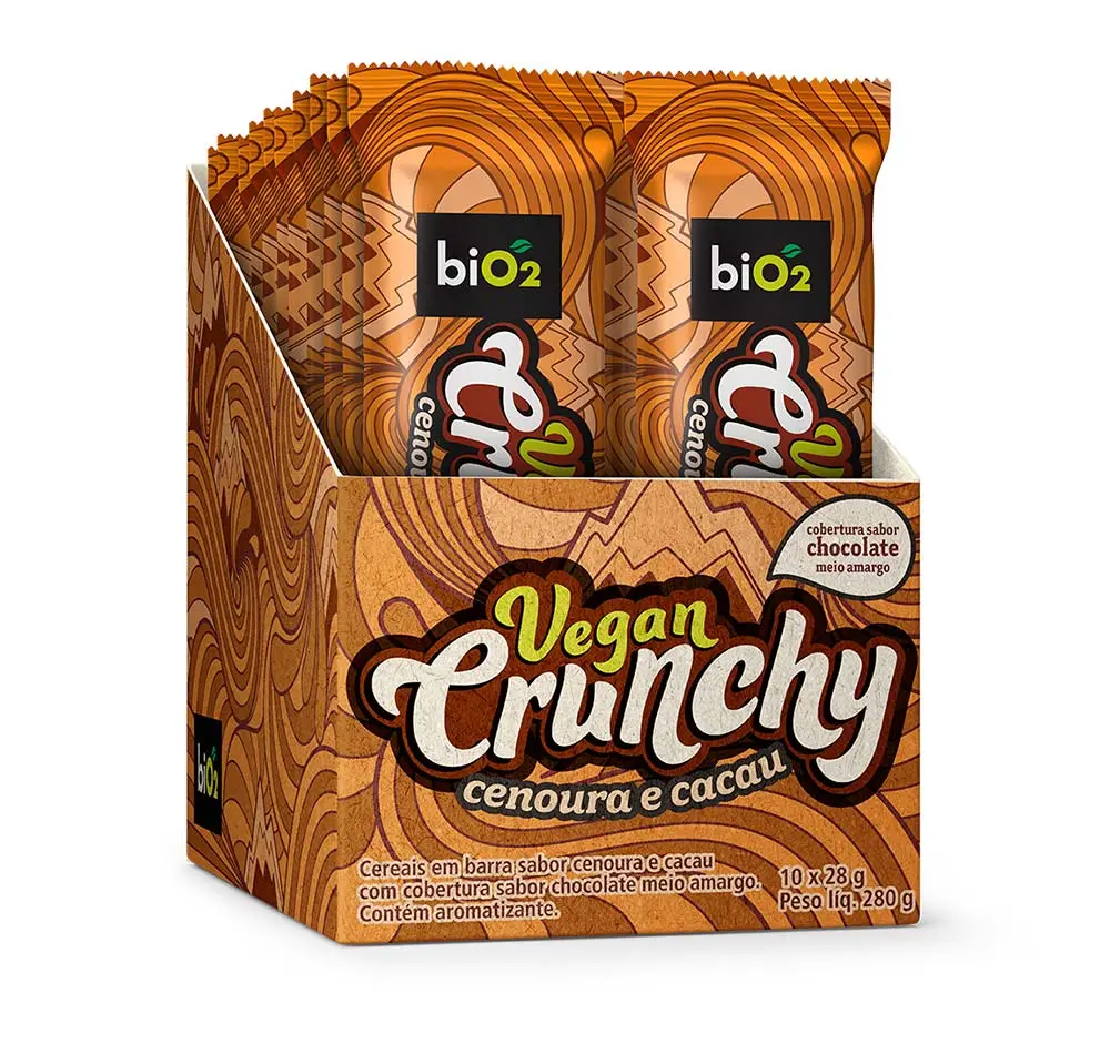 Barra De Cereais Sabor Cenoura E Cacau Bio2 Vegan Crunchy 28 G Bio2 2910